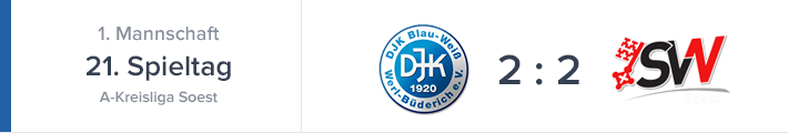 Büderich gegen Westfalia Soest II endet 2-2