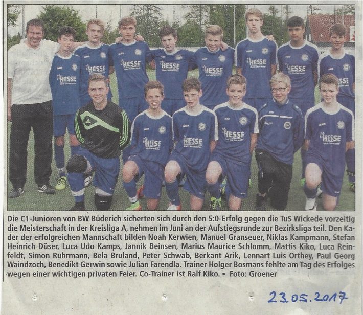 C-Junioren sind Kreismeister der Kreisliga A