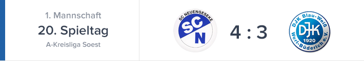 Niederlage im Nachholspiel in Neungeseke