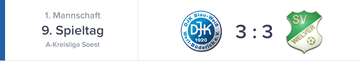 Büderich spielt gegen Welver 3-3